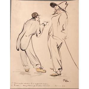 Humorous Watercolor On Wine By Paul Cirou