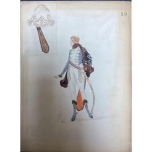 Watercolor The Military Man By Igor Sokoloff Russian School 1917