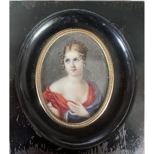 Miniature Of An Elegant 19th Century 
