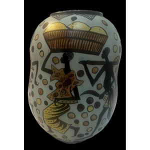Africanist Vase Circa 1960 Congo Unique 