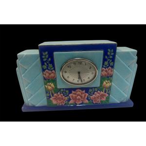 Art Deco Clock By Rolande Rizzi Longwy 