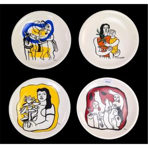 Series Of 4 Modern Edition Plates By Fernand Léger.