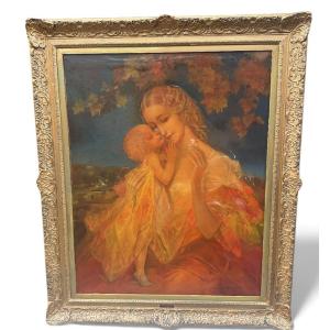 Symbolist Painting By Karel Van Belle, 1942