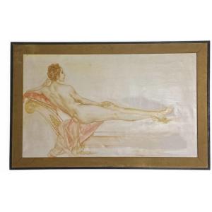 Art Deco Female Nude By Karel Van Belle 