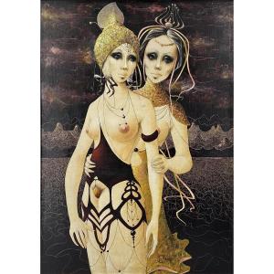 The Two Friends Christian Le Moult, Painter Of Fantasy 