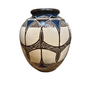 Unique Vase By The Ceramist Jean-jacques Lachenal, Art Deco Period 
