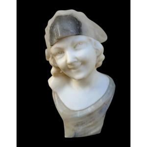 Alabaster Bust Of Raphael Scali  Art Déco 