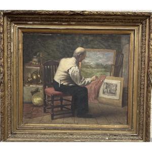 The Collector Admiring His Painting