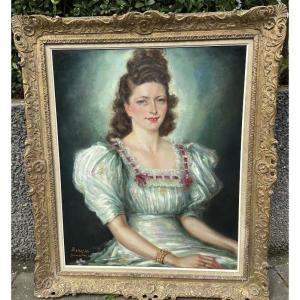 Portrait Of A Woman By The Russian Painter Paul Mak Circa 1946