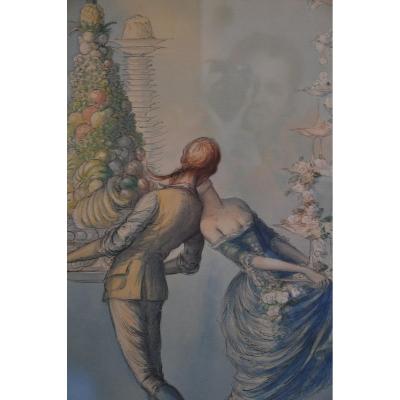 The Kiss Of Dessertn, Watercolor - Jean Droit