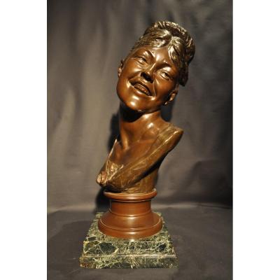 Bust Of Josephine, Bronze - Jef Lambeaux