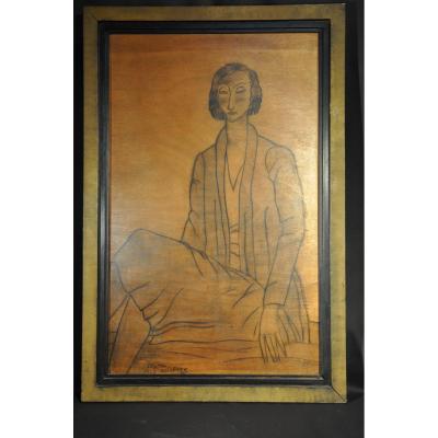 Seated Woman - Oscar De Clerck