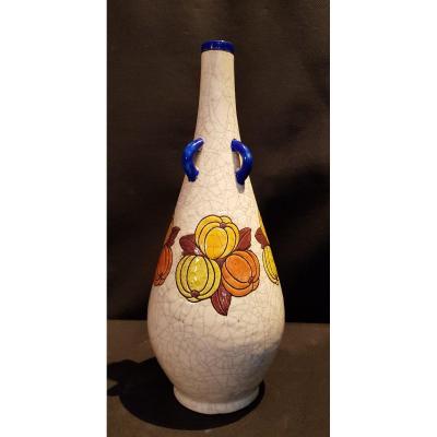 Earthenware Vase, Enamels, Boch Keramis - Charles Catteau