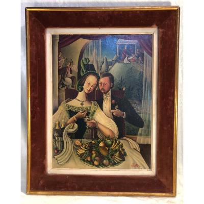 Helene Chady - Painting - 1949 - Oil On Panel - Signed Painter South Of France (nice)