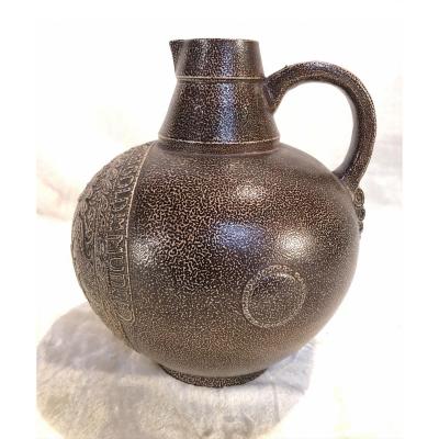 German Stoneware - Early 20th Century (circa 1900) - In The Shape Of A Jug - 21 X 27cm