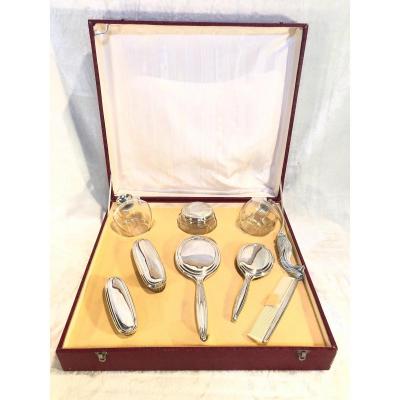 Interior Box In Silver 800 - Box 46x50cm - Art Deco Period