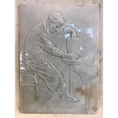 Ceramic Plate - Wasmuel - l'Atelier - Artsite: Myrtille Mahieu - Dim. 22x30cm