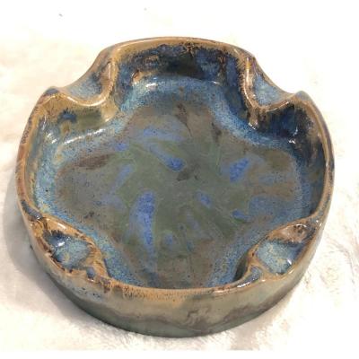 Ashtray Sandstone Keramis - D.661 - F.935 - Diameter: 14 Cm - H. 4 Cm