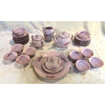 Art-deco Rose Service 10 People - Czechoslovakia - Epiag Porcelain (light)