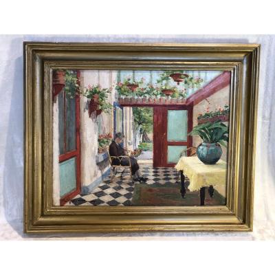 Painting - Jef Dutillieu - Interior - Oil On Canvas - 50x65cm