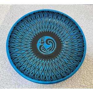 Large Longwy Dish - Stylized Bird Decor - Signed/stamp: Primavera Longwy - Size 8x38cm