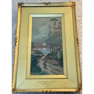 Watercolor Nikolai Vassilievich Nabokoff - Landscape - Russian Artist 