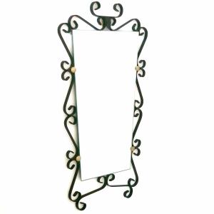  Vintage Wrought Iron Mirror, 1950s-60s, 20th Century, France 