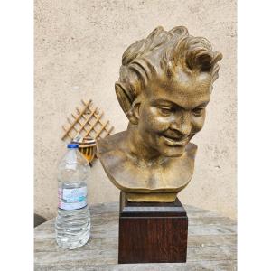 Bust Of Laughing Satyr, Said Faun In Plaster 