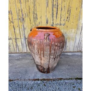 Early 20th Century Glazed Terracotta Oil Jar