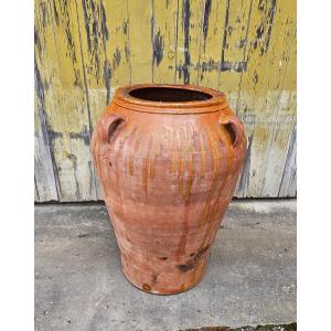 Early 20th Century Glazed Terracotta Oil Jar