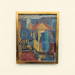 Jean Malaval - The Blue Train - Oil On Canvas