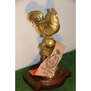 National Guard Flagpole Rooster In Gilt Bronze Louis Philippe Period 19th