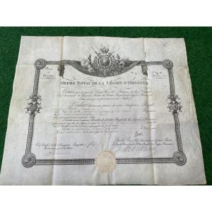 Patent Of Knight Of The Royal Order Of The Legion Of Honor Louis XVIII 1814 No. 4