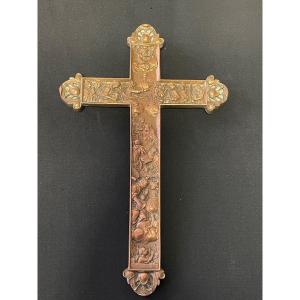 Very Beautiful Altar Cross Representing Hell And Paradise 19th