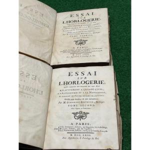 Essay On Watchmaking Volume First And Volume Second 1763 First Edition By F. Berthoud