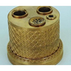 Empire Period Inkwell In Chiseled And Gilded Bronze Early 19th 1810-1812