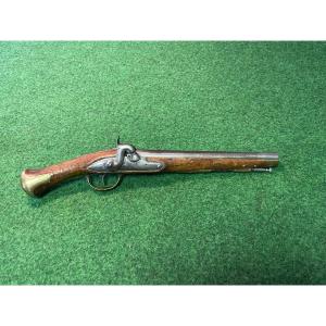 English Cast Iron Pistol From The First Empire Transformed To Percussion 19th 