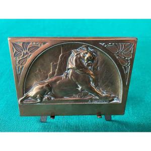 Bronze Bas Relief Lion Of Belfort By A. Bartholdi 19th