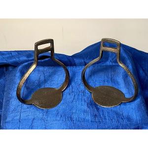 Pair Of Stirrups From The Light Cavalry Hussar Troop 1st Empire 19th Century