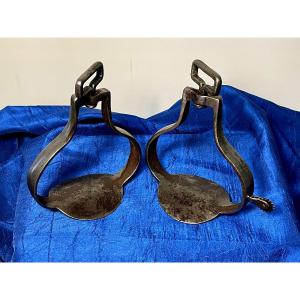 Pair Of Stirrups Light Cavalry Hussar Officer 1st Empire 19th