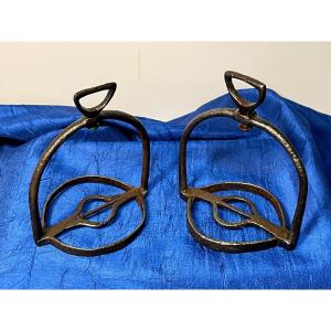 Pair Of Stirrups From The 1st Empire, 19th Century