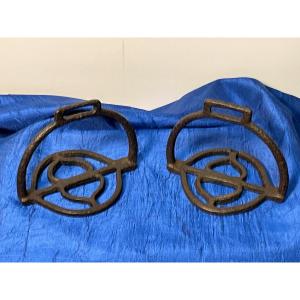 Pair Of Stirrups Of Dragoon Officer 1st Empire 19th