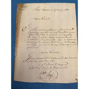 Letter From General Baron Of The Empire Charles Boyé Spanish Civil War 1st Empire 1811 19th Century