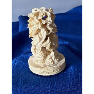 Ivory Dragon Seal "indochina" 19th Century