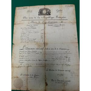 Sub-lieutenant's Commission Issued By The Directory In Year Seven Of The Republic 1797 No. 1 