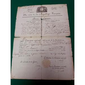 Captain's Commission Issued By Lazare Carnot, President Of The Executive Directory Of Year 5