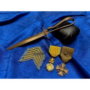 Skeleton Dagger With Snake Head, Trench Cleaner, By H. Caux At Hesdin 1914/1918 