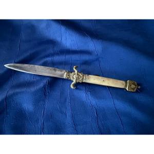 Wolf Hunter's Knife With A Locking Mechanism, Manufactured In Châtellerault, Napoleon III Era, 19th Century 