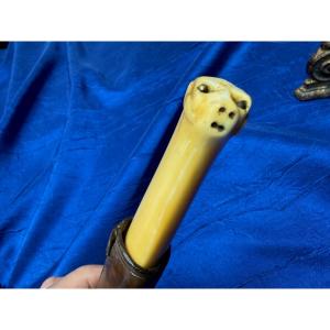 Traditional Finnish "puukko" Walrus Ivory Knife, 1910, 20th Century 