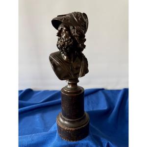 Bronze Bust Of Menelaus King Of Sparta Grand Tour Circa XVIIIii Century